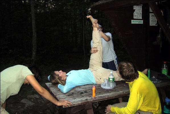 Stretching, Long Trail, Vermont