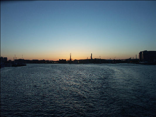PICT6103 Old Ironsides And Bunker Hill Monument From Harbor At Sunset Boston 