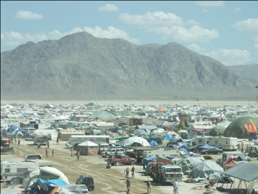 Pict0028 City From Vertical Camp Burning Man Black Rock City Nevada