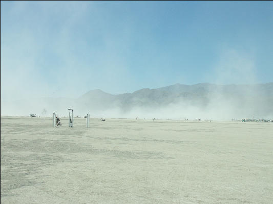 Pict9599 Dust Storm Starting Burning Man Black Rock City Nevada