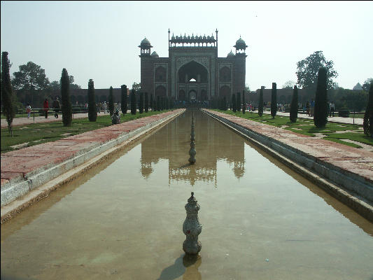 Pict3869 Taj Mahal Reflections Looking Back To Gateway Agra